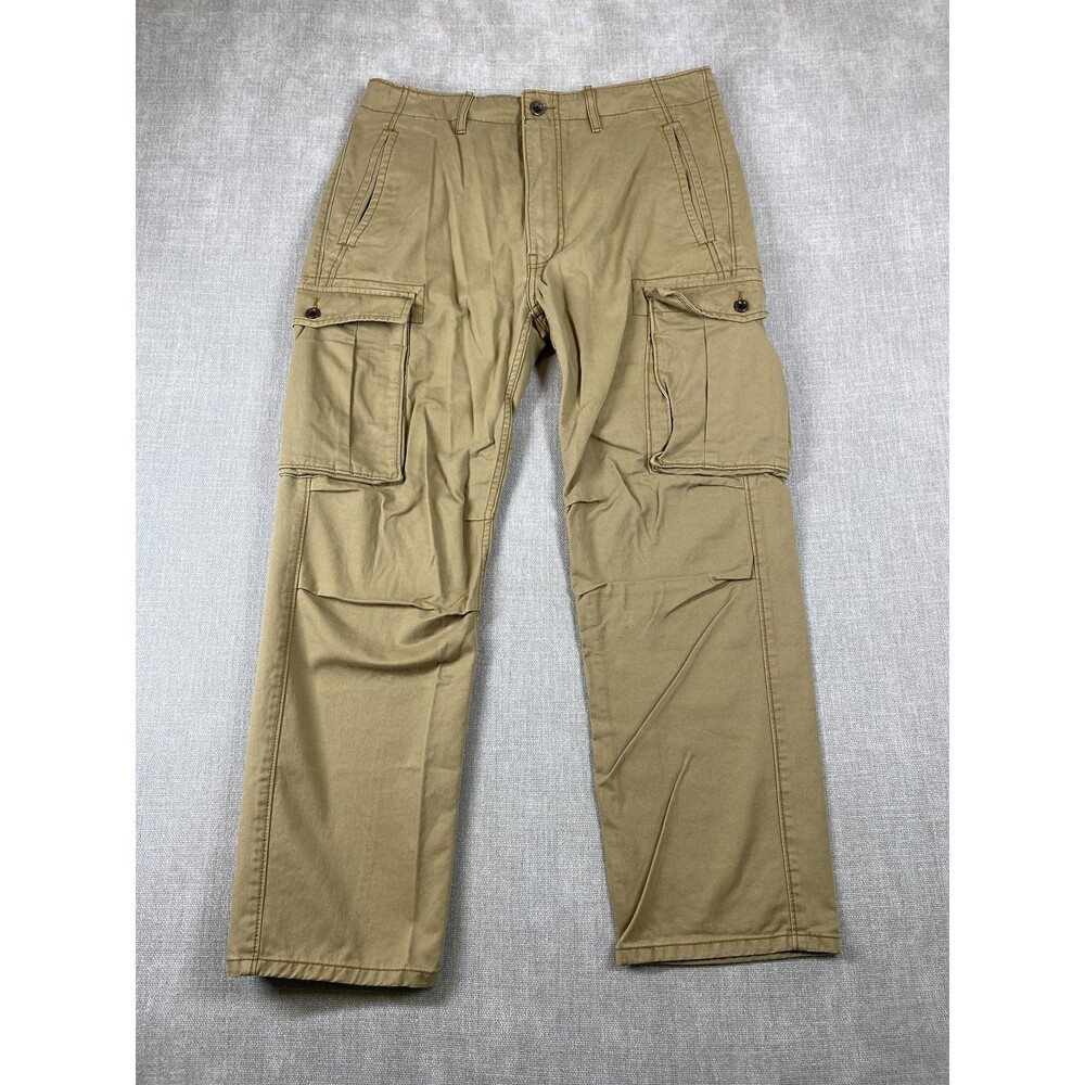 Levi's Pants Mens 32x28 Beige Cargo Utility Canvas Workwear Straight Leg